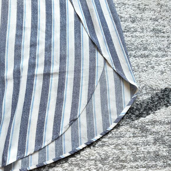 Aqua Blue Striped Flowy Crepe Pants Size S - Picture 11 of 12